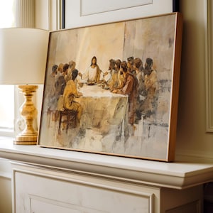 Christian Wall Art, Last Supper Wall Art, Jesus Wall Art Oil Painting Art Print, Jesus Twelve Disciples, Jesus Lover Gift, Religion Gift