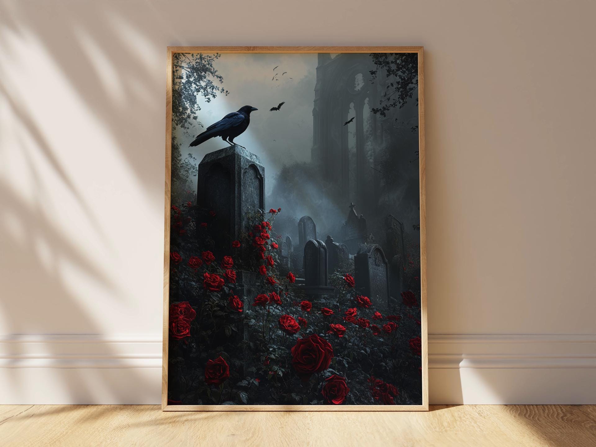 Dark Academia Raven Crow Moody Wall Art Print Vintage Dark Cottagecore ...