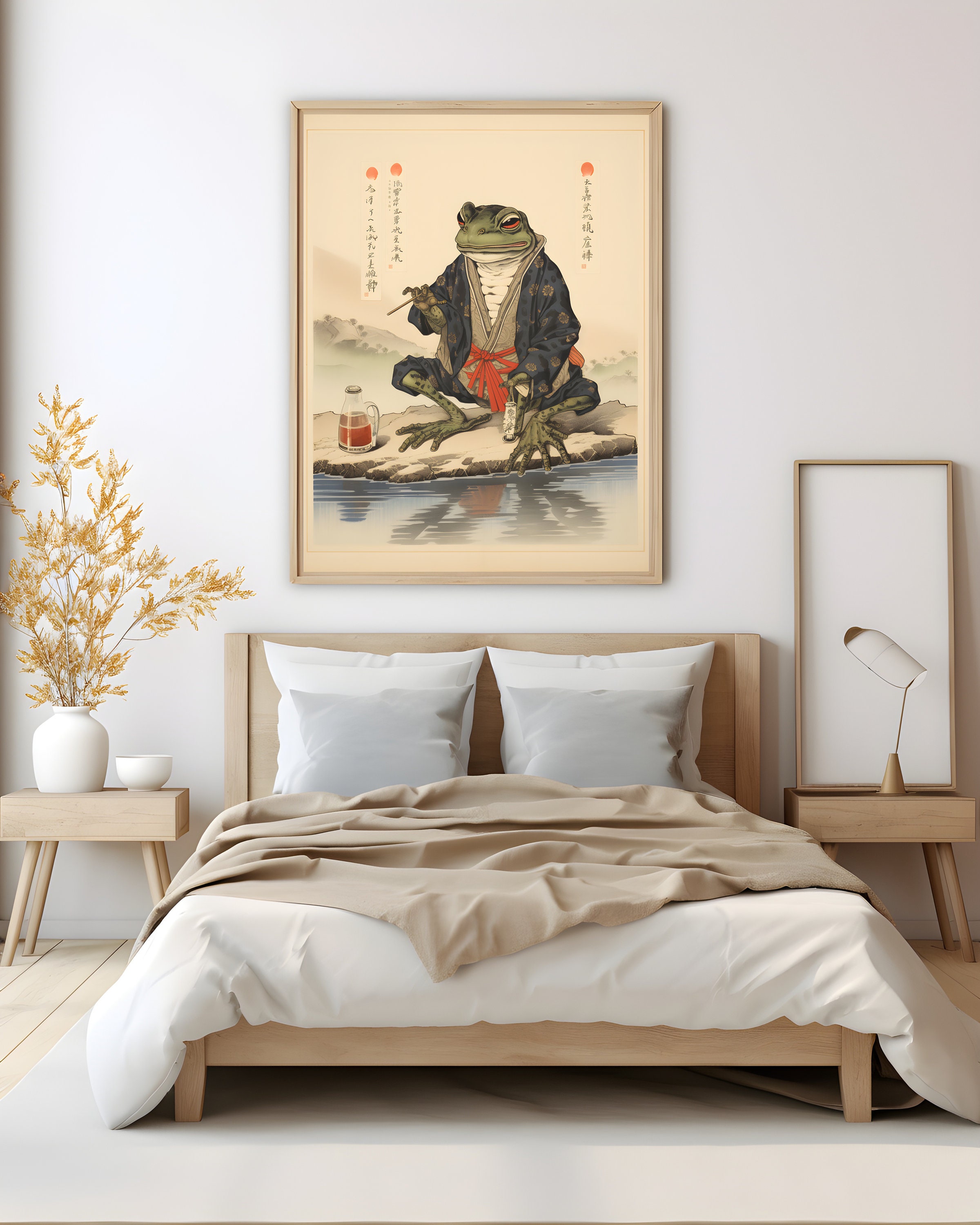 Vintage Frog Woodblock Poster, Ukiyo-e Frog Print, Japanese Frog Print ...