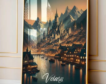 Velaris Print, Acotar Print, Ein Gericht der Dornen und Rosen, Velaris Kunstdruck, Nachtgericht Gedrucktes Poster, Wandkunst