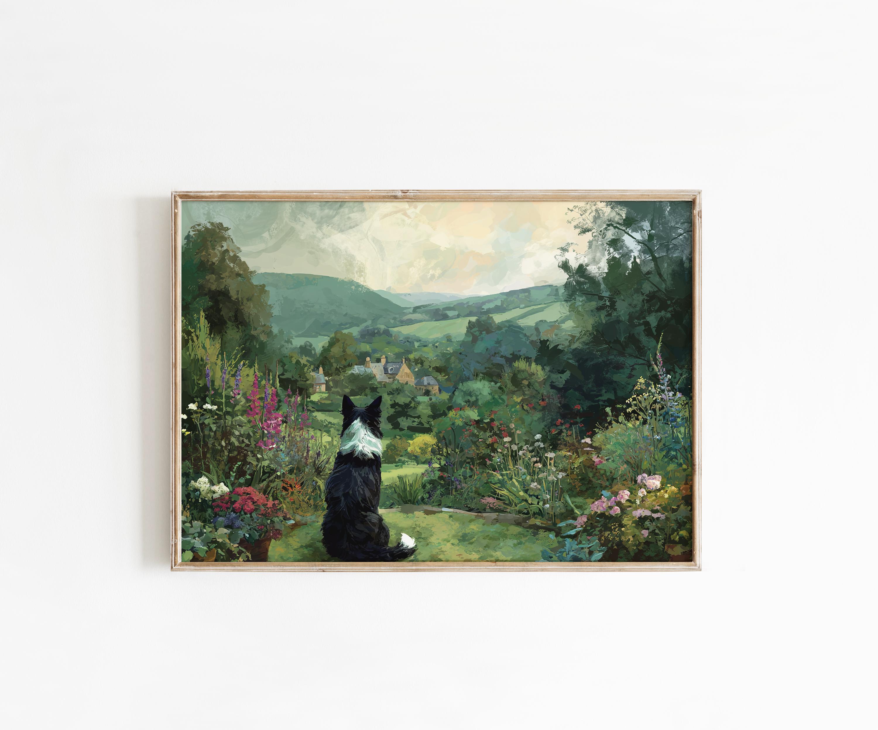 ヴィンテージのイギリスの田園風景画ウォールアート、風景画プリント