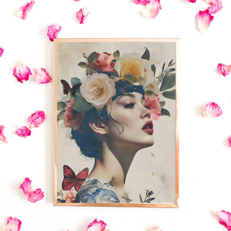 Déco Murale Rose 4 Pièces 20x25cm - Style Preppy Coquette - Cerises, Nœuds, Lucky 8 - Sans Cadre