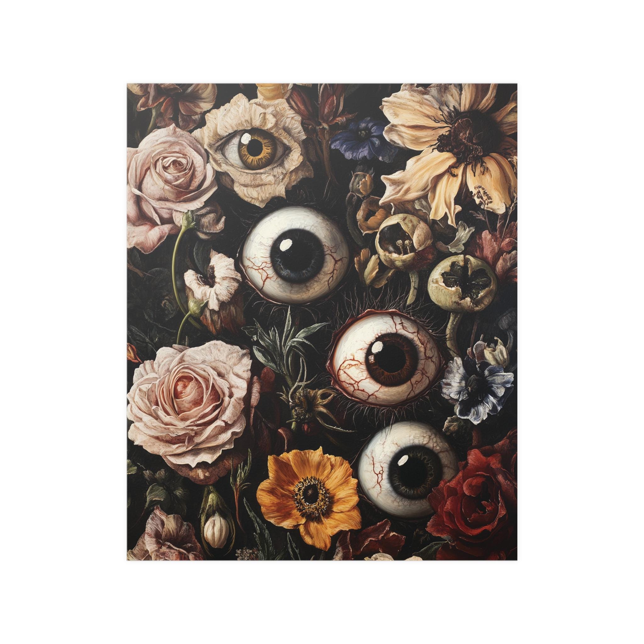 Poster Su Tela Vintage Moody 60x90 Cm | Ragni E Ragnatela Botanica, Stampa Gotica Dark Academia Per Arredo Parete