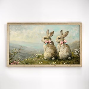 Spring Bunny Rabbit Samsung Frame TV Art | Easter Decor | Farmhouse | Nursery | Digital Download