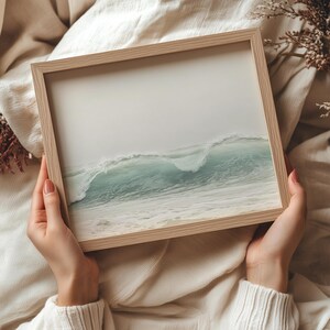 Ocean Waves Wall Art, Coastal Photography Print, Large Beach House Decor, Surf Poster, Boho Nautical Art image 4