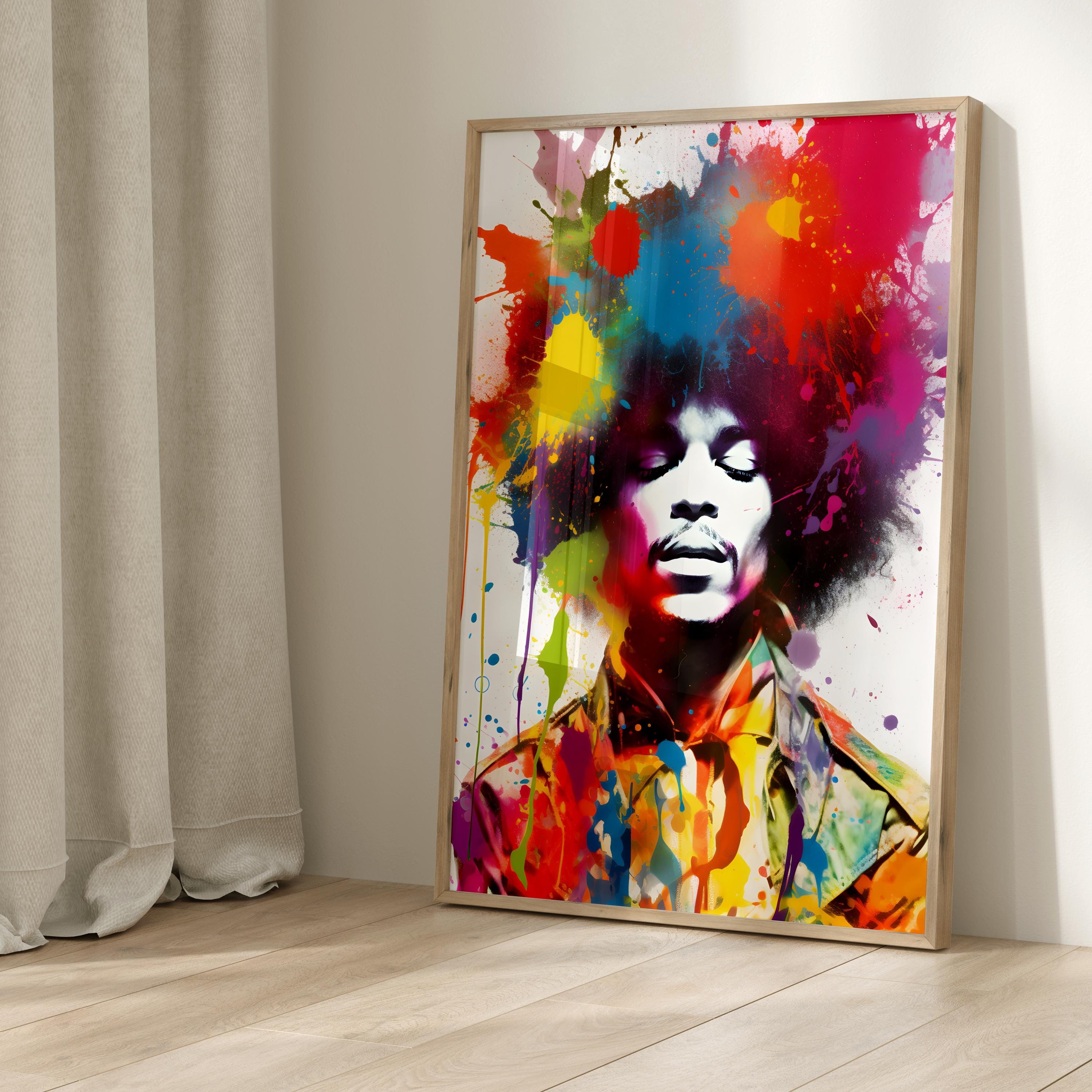 Purple Rain Prince Print - Music Art, Pop Art Portrait of Musical Icon, Abstract print poster of Prince