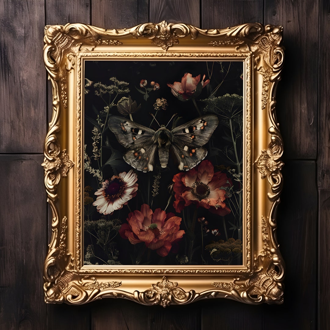 Dark Academia Decor Moth Art Print for Room Decor, Weirdcore Wall Art ...
