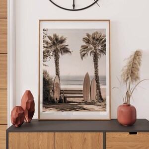 Surfboard Wall Art, Surfboard Beach Ocean, Beachy Wall Art, Minimalist Modern Art Coastal Room Decor, Surf Wall Art, Surfing Print ONLY image 6
