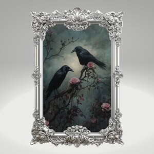 Dark Academia Raven Crow Moody Wall Art Print Vintage Dark Cottagecore ...