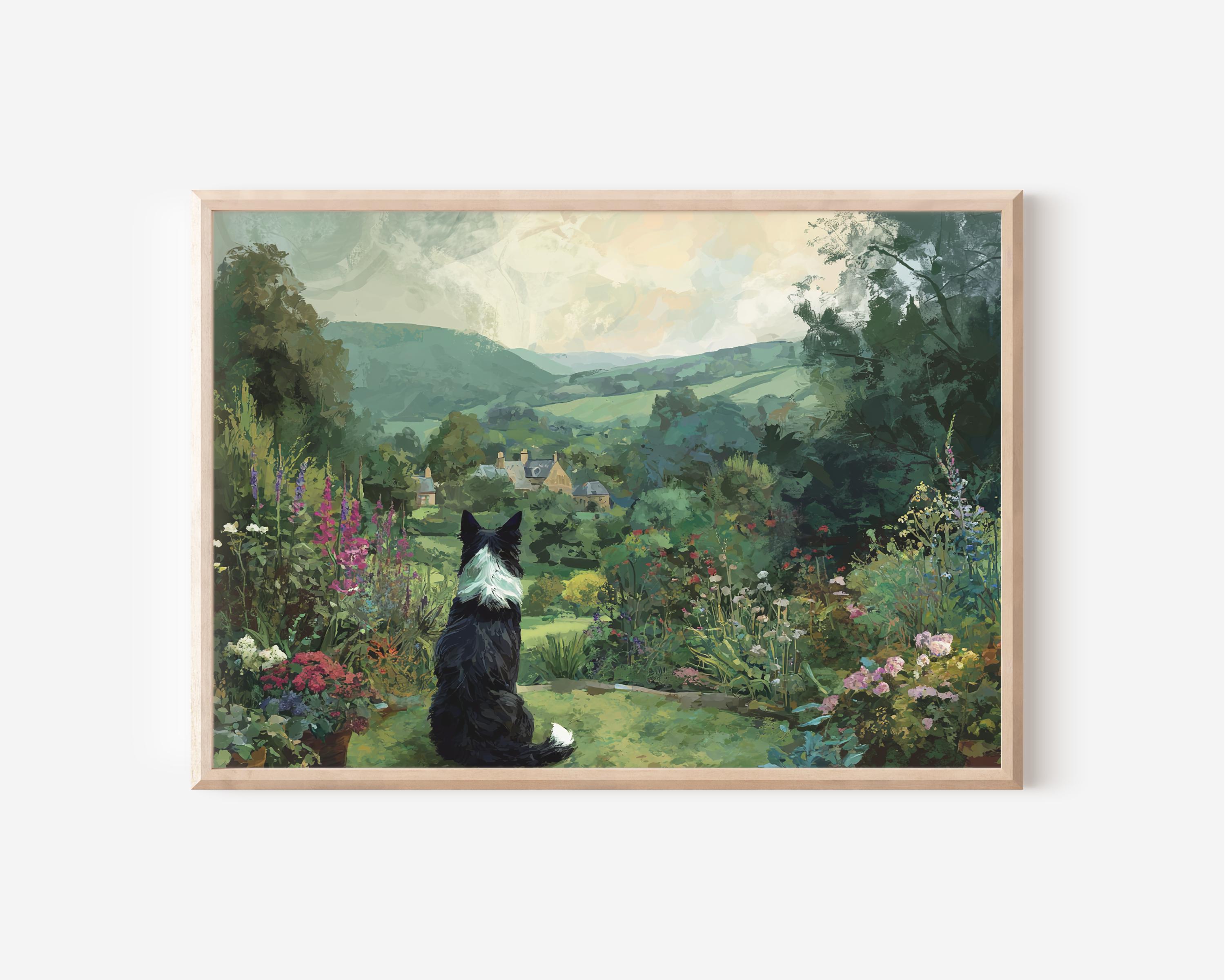 ヴィンテージのイギリスの田園風景画ウォールアート、風景画プリント