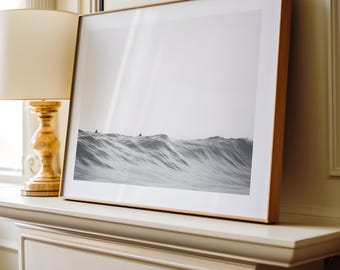 Surfing Wall Art, Beach Ocean Print, Beachy Wall Art, Minimalist Modern Art Coastal Room Decor, Waves Wall Art, Surfer Room Decor