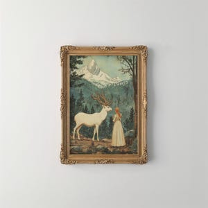 Póster de romance fantástico con paisaje encantado, arte mural vintage, decoración de naturaleza, decoración fantástica para el hogar, regalo para amantes de la naturaleza. imagen 4