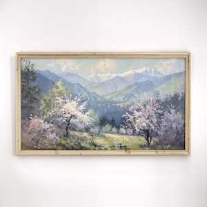 Rahmen TV Art Wildblumen, Samsung Frühling Wild Blumen Feld TV Kunst, Floral TV Kunst, Cottagecore TV Art Digital Sofort Download