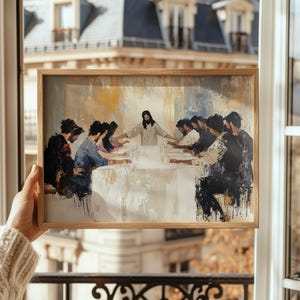 Christian Wall Art, Last Supper Wall Art, Jesus Wall Art Oil Painting Art Print, Jesus Twelve Disciples, Jesus Lover Gift, Religion Gift