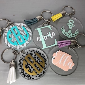 Monogram Keychains | Personalized Keychains | Custom Keychains | Acrylic Keychains | Vinyl Keychains | Gifts