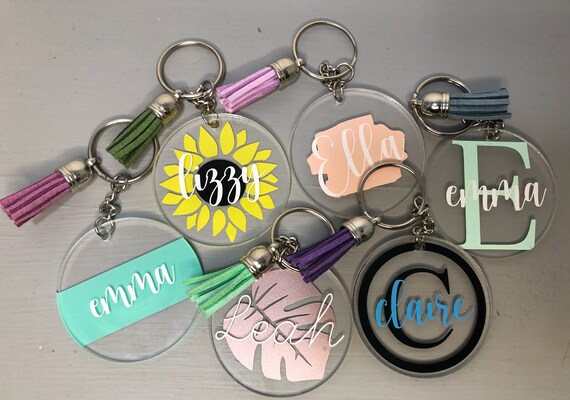 Personalized Name Vinyl Keychains Clear Keychains Vinyl Keychains