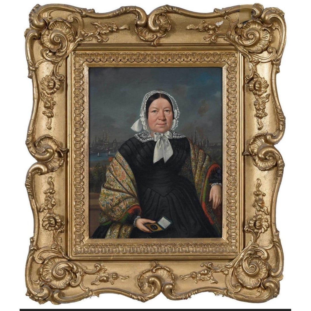 Antique Portrait Painting - Oil on Canvas of Victorian Woman ...