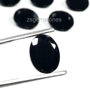 Black Onyx 6x8 mm 7x9 mm 8x10 mm Oval Shape Faceted AAA Quality Handmade Gemstone For Jewelry Making & Gift