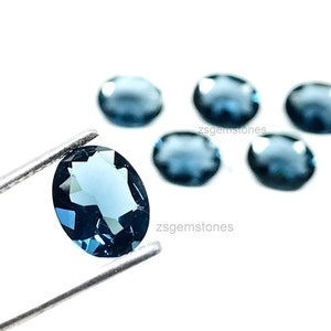London Blue Topaz 6x8 mm 7x9 mm 8x10 mm Oval Shape Faceted AAA Quality Handmade Gemstone For Jewelry Making & Gift