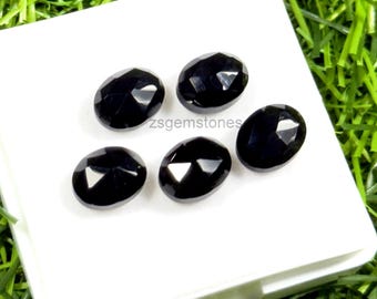 Onyx noir 3 x 5 mm, 4 x 6 mm, 5 x 7 mm Pierres précieuses calibrées faites à la main de qualité AAA pour la fabrication de bijoux et cadeaux