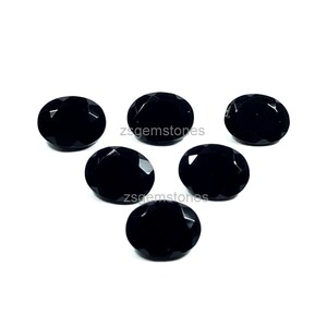 Black Onyx 3x5 mm 4x6 mm 5x7 mm Oval Shape Faceted AAA Quality Handmade Gemstone For Jewelry Making & Gift