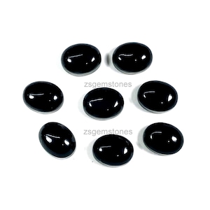 6x8mm 7x9mm 8x10mm Natural Black Onyx Oval Shape Cabochon AAA Quality Onyx Gemstone For Jewelry Making & Gift