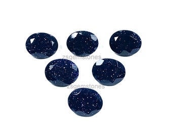 Blå sandsten 3 x 5 mm 4 x 6 mm 5 x 7 mm Oval form Facetterad AAA-kvalitet Handgjord ädelsten för smyckestillverkning och presenter