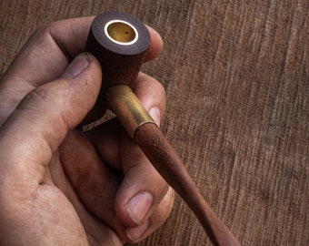 Handcrafted Wooden Convertible Pipe & ‘Cigarette’ Tip - Multifunctional Tobacco and Herb Accessory