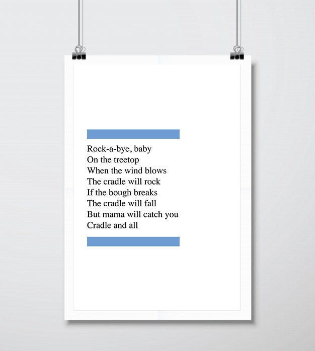 Baby Song Lyrics Set Nursery Decor Gender Neutral Nursery Etsy UK
