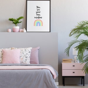 Printable Home Decor You Are Your Own Rainbow Self-love Quote Inspirational Saying Positive Reminder Art Instant Download image 5