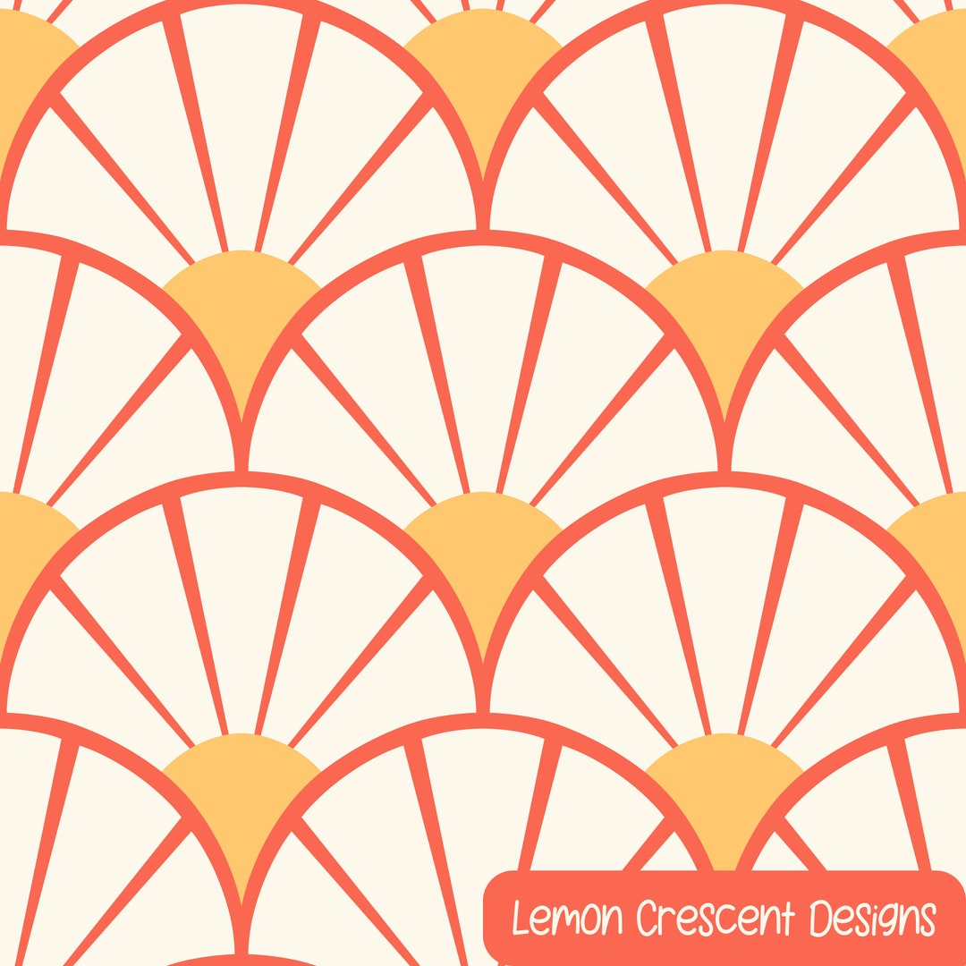 Seamless Pattern Retro Sun Pattern Art Deco Vintage Pattern Digital ...