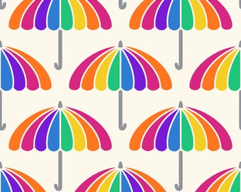 Seamless Pattern Colourful Umbrella Pattern Spring Rain Design Pretty Geometric Pattern Rainbow Cute Wallpaper Bright Bold Commercial Use