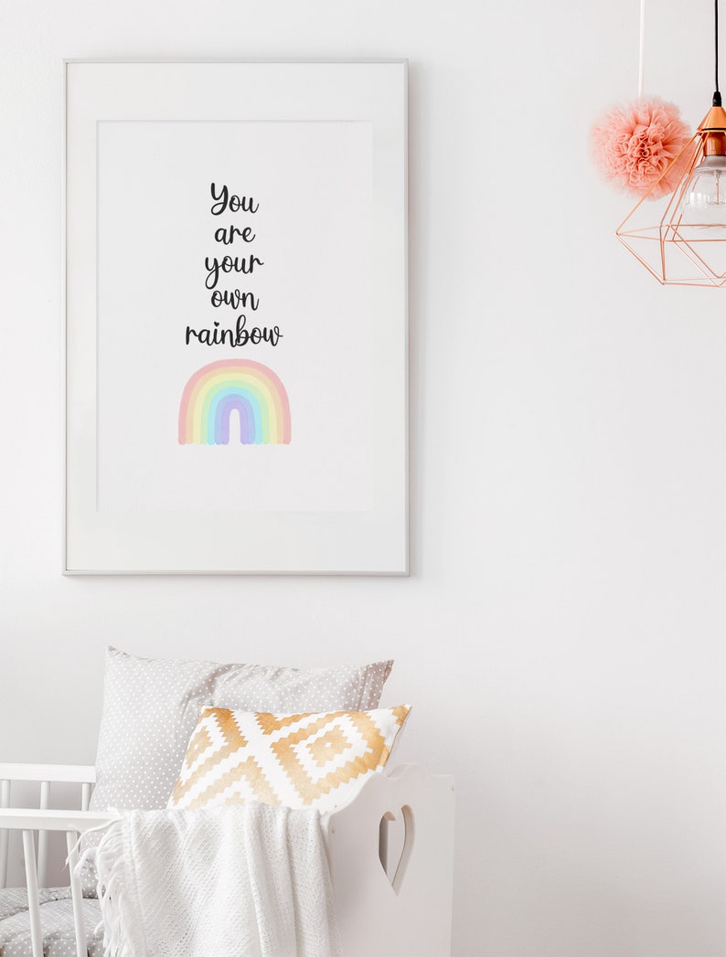 Printable Home Decor You Are Your Own Rainbow Self-love Quote Inspirational Saying Positive Reminder Art Instant Download image 2
