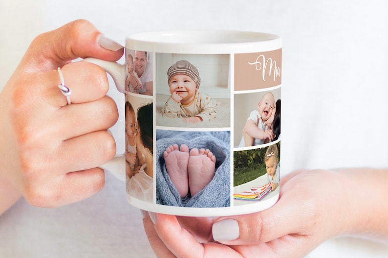 Personalized Photo Collage Mug Custom Photo Collage Coffee Gift for seniors