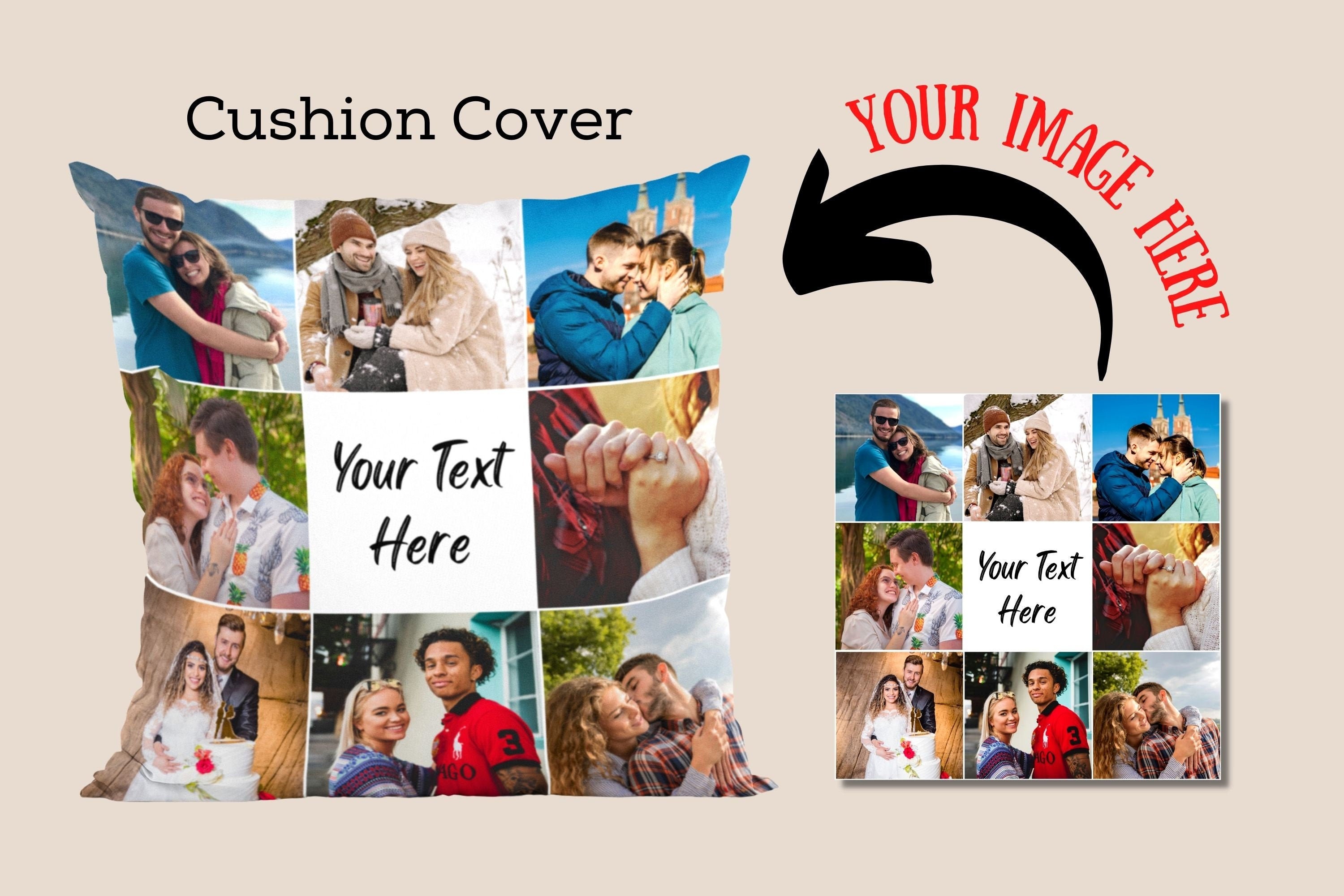 Personalized Collage Cushion Cover Custom Photo Pillow Cover Etsy