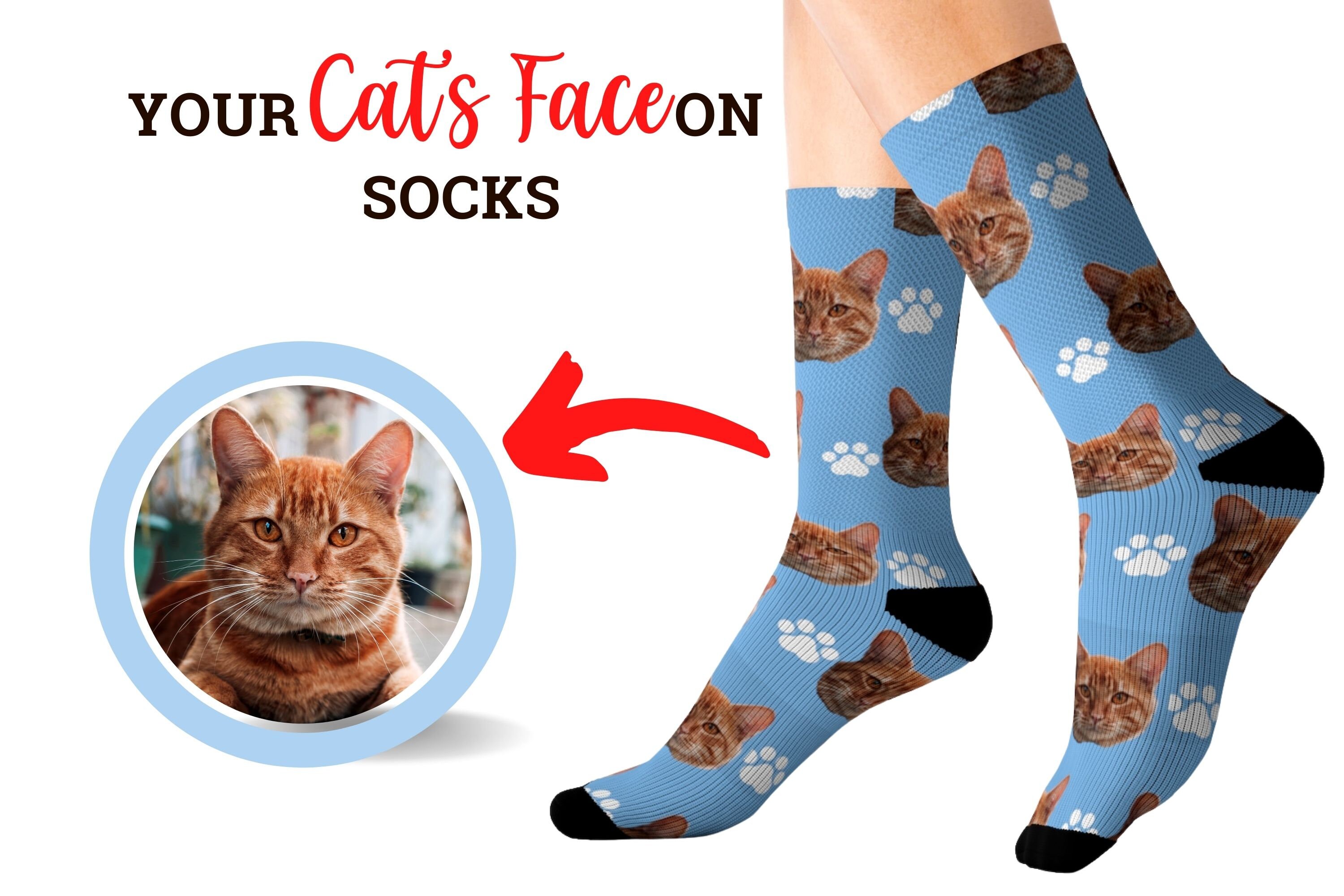 Personalized Cat Socks Customize Sublimation Pets Socks Etsy