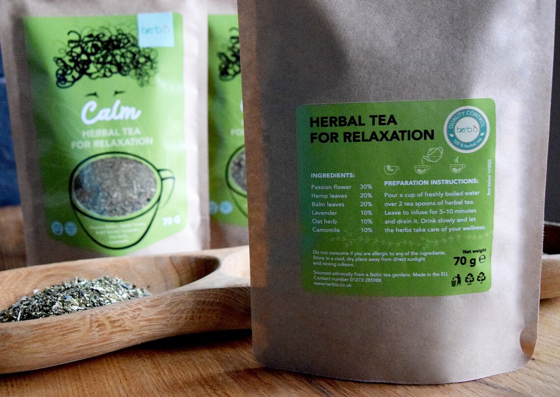 Herbal Tea For Relaxation Stress Relief Anxiety Calming Etsy