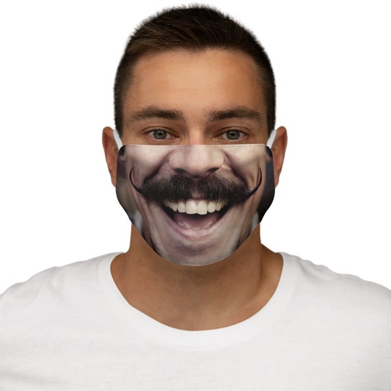 Handlebar Moustache Face Mask Washable Reusable SnugFit Etsy