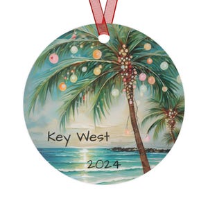 Key West 2024 Ceramic Ornament,Florida Keys Beaches 2024,Holiday Decoration,Coastal FL Ornament, Duval Ornament,Key West Christmas,30 A Gift
