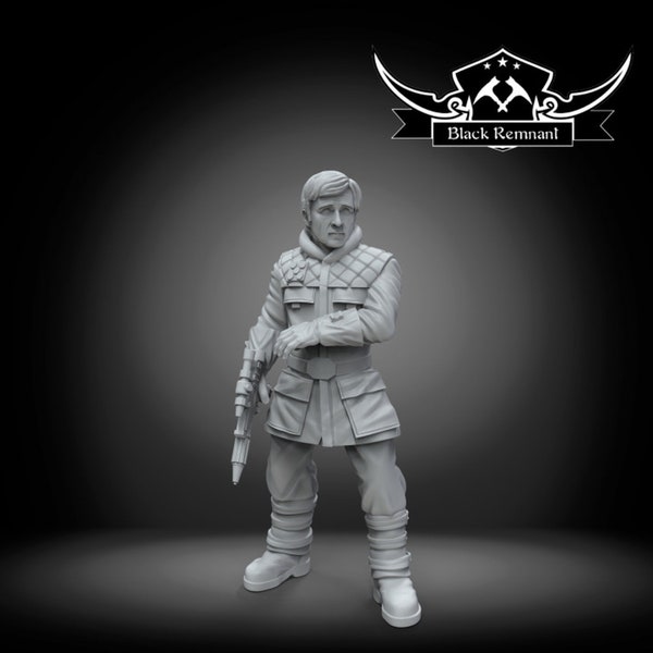 Insurgent General | DMG Minis | Black Remnant | SW Legion Compatible | 35-40mm Sci Fi Miniatures | Sci Fi Minis