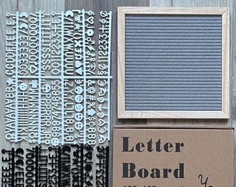 Letterboard felt gray wooden frame natural 25 cm x 25 cm