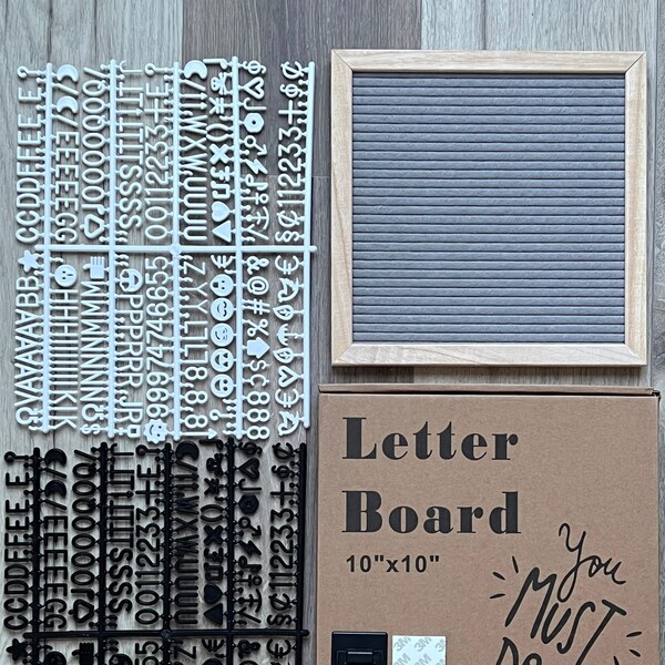 Letterboard Filz grau Holzrahmen natur 25cm x 25cm