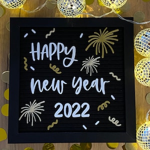 Happy new year 2024 NYE Silvester Icon Set für Letterboard