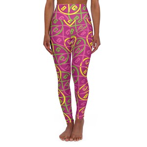 GB HC Plaid High Waisted Yoga Leggings magenta
