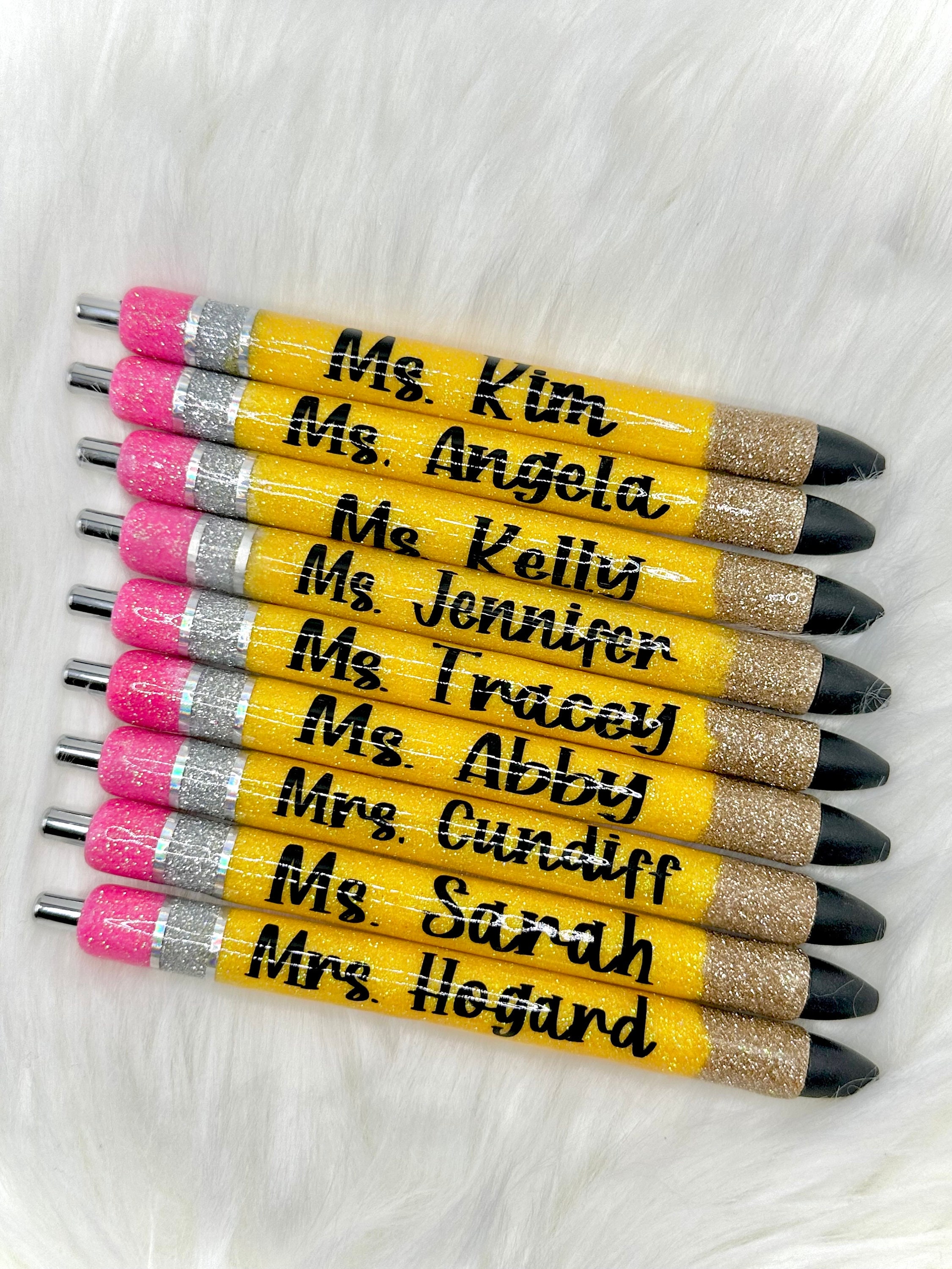 Custom Glitter Pens, Personalized Decal Name Pens, Sparkle Pens, Office  Pens, Back to School, Teacher Appreciation Gift, Bridesmaid Gift 