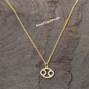 Cancer Necklace, Cancer Zodiac Sign Necklace, Zodiac Necklace, Zodiac Jewelry, Cancer Birthday Gift, Cancer Pendant Necklace, Cancer Jewelry