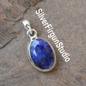 Natural lapis lazuli 925 Sterling Silver Gemstone Pendant Handmade Jewelry Oval Shape Pendant ~Elegant Pendant ~ Lapis~ Gift For Christmas