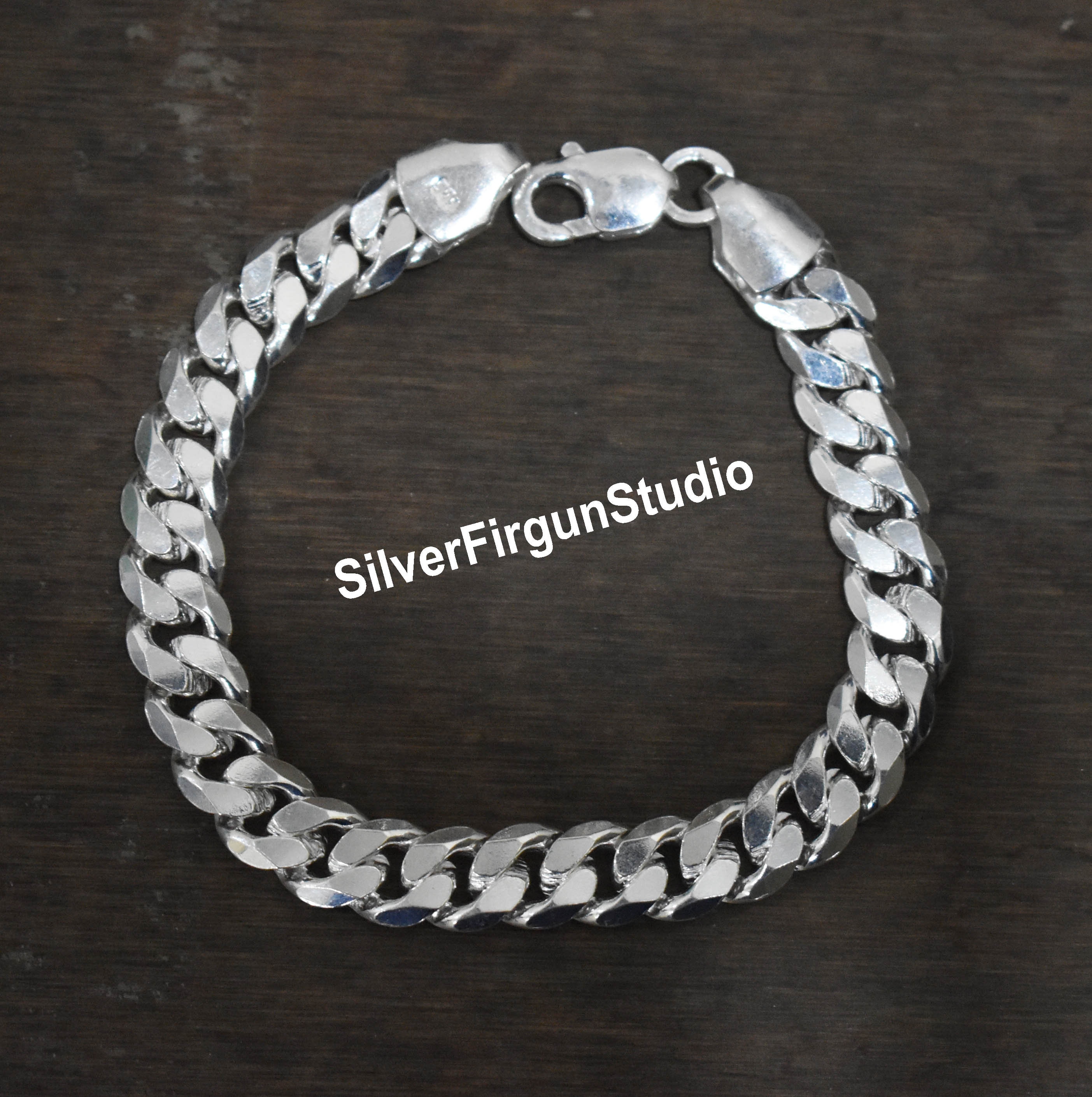 Amazon.com: Solid 925 Sterling Silver Chunky Chain Bracelet