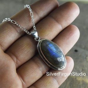 Labradorite Pendant, 925 Silver Sterling Pendant, Blue Fire Pendant, Labradorite Jewelry, Silver Pendant, Handmade Pendant, Gemstone Pendant
