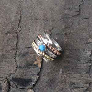 Turquoise Ring, Spinner Ring, Anxiety Ring, Boho Ring, Handmade Ring, Fidget Ring, Promise Ring, Meditation Ring, Women Ring, Gift For Her
